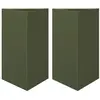 vidaXL Jardinières 2 pcs vert olive triangulaire 50x43x75 cm acier