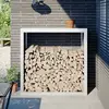 vidaXL Portant de bois de chauffage blanc 100x40x100 cm acier