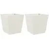 vidaXL Jardinières 2 pcs blanc 40x40x40 cm acier