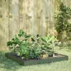 vidaXL Lit surélevé de jardin vert olive 100x100x18,5 cm acier