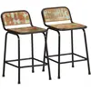 Tabourets de bar lot de 2 46x35,5x70cm bois massif récupération Vidaxl