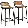 vidaXL Tabourets de bar lot de 2 46x35,5x80cm bois massif récupération