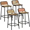 vidaXL Tabourets de bar lot de 4 46x35,5x80cm bois massif récupération