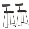 vidaXL Tabourets de bar lot de 2 noir 49x43x88 cm bois manguier massif