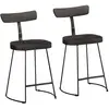 vidaXL Tabourets de bar lot de 2 noir 49x43x79 cm bois manguier massif