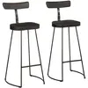 vidaXL Tabourets de bar lot de 2 noir 49x43x103cm bois manguier massif