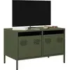 vidaXL Meuble TV vert olive 68x39x43,5 cm acier laminé à froid