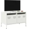 vidaXL Meuble TV blanc 68x39x43,5 cm acier laminé à froid