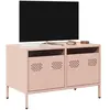 vidaXL Meuble TV rose 68x39x43,5 cm acier laminé à froid
