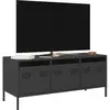 vidaXL Meuble TV noir 101,5x39x43,5 cm acier laminé à froid