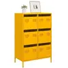 vidaXL Buffet haut jaune moutarde 68x39x101,5 cm acier