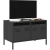 vidaXL Meuble TV noir 68x39x43,5 cm acier laminé à froid