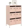 vidaXL Buffet haut rose 68x39x101,5 cm acier
