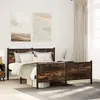 vidaXL Cadre de lit en métal sans matelas chêne fumé 140x200 cm