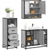 vidaXL Ensemble de meubles de salle de bain 3 pcs Sonoma gris