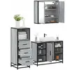 vidaXL Ensemble de meubles de salle de bain 3 pcs Sonoma gris