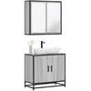 vidaXL Vidaxl Ensemble De Meubles De Salle De Bain 2 Pcs Sonoma Gris