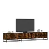 Vidaxl meuble tv chêne fumé 240x35x41 cm bois d'ingénierie