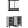 vidaXL Ensemble de meubles de salle de bain 2 pcs Sonoma gris