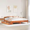 vidaXL Cadre de lit sans matelas cire marron 200x200cm bois pin massif