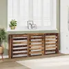 vidaXL Cache-radiateur vieux bois 205x21,5x83,5 cm bois d'ingénierie