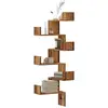 vidaXL Étagère d'angle murale vieux bois 45x45x147cm bois d'ingénierie