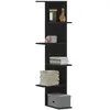 vidaXL Étagère d'angle murale noir 36,5x36,5x140 cm bois d'ingénierie