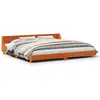 vidaXL Cadre de lit et tête de lit cire marron 200x200 cm bois de pin