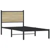 vidaXL Cadre de lit en métal avec tête de lit chêne sonoma 90x190 cm