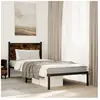 vidaXL Cadre de lit en métal avec tête de lit chêne fumé 90x190 cm