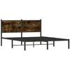vidaXL Cadre de lit métal avec tête de lit chêne fumé 140x190 cm