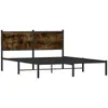 vidaXL Cadre de lit métal avec tête de lit chêne fumé 140x200 cm