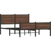vidaXL Vidaxl Cadre De Lit En Métal Sans Matelas Chêne Marron 137x190 Cm