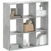 vidaXL Bibliothèque gris béton 102x32x102 cm bois d'ingénierie