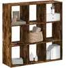 vidaXL Bibliothèque chêne fumé 102x32x102 cm bois d'ingénierie