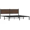 vidaXL Cadre de lit en métal avec tête de lit chêne marron 160x200 cm