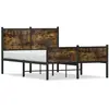 vidaXL Vidaxl Cadre De Lit En Métal Sans Matelas Chêne Fumé 120x200 Cm