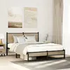 vidaXL Cadre de lit en métal sans matelas chêne sonoma 140x190 cm
