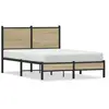 vidaXL Cadre de lit en métal avec tête de lit chêne sonoma 120x190 cm
