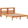 vidaXL Cadre de lit et tête de lit cire marron 140x200 cm bois de pin
