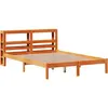 vidaXL Cadre de lit et tête de lit cire marron 150x200 cm bois de pin
