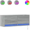 vidaXL Meuble TV mural avec lumières LED sonoma gris 100x31x35 cm