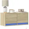 vidaXL Meuble TV mural avec lumières LED chêne sonoma 80x31x35 cm