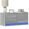 vidaXL Meuble TV mural avec lumières LED sonoma gris 80x31x35 cm