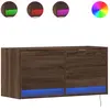 vidaXL Meuble TV mural avec lumières LED chêne marron 80x31x35 cm