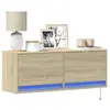 vidaXL Meuble TV mural avec lumières LED chêne sonoma 100x31x35 cm