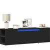 vidaXL Vidaxl Meuble Tv Mural Avec Lumières Led Noir 135x31x39,5 Cm