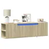 vidaXL Meuble TV mural avec lumières LED chêne sonoma 135x31x39,5 cm
