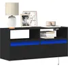vidaXL Meuble TV mural avec lumières LED noir 100x31x45 cm