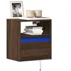vidaXL Meuble TV mural avec lumières LED chêne marron 41x31x45 cm
